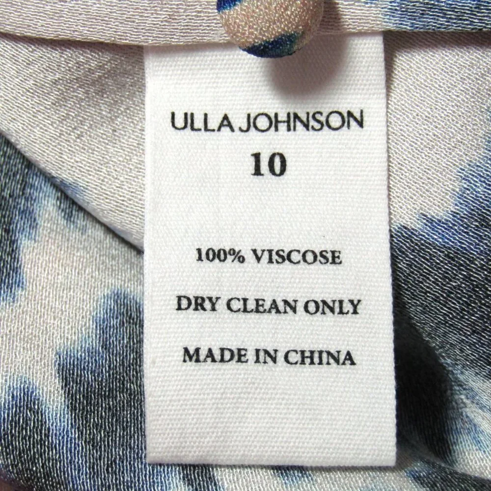 Ulla Johnson Lilliana Blouse Womens Size 10 Cream Nimbus Blue Bishop Sleeve Top - Picture 8 of 9